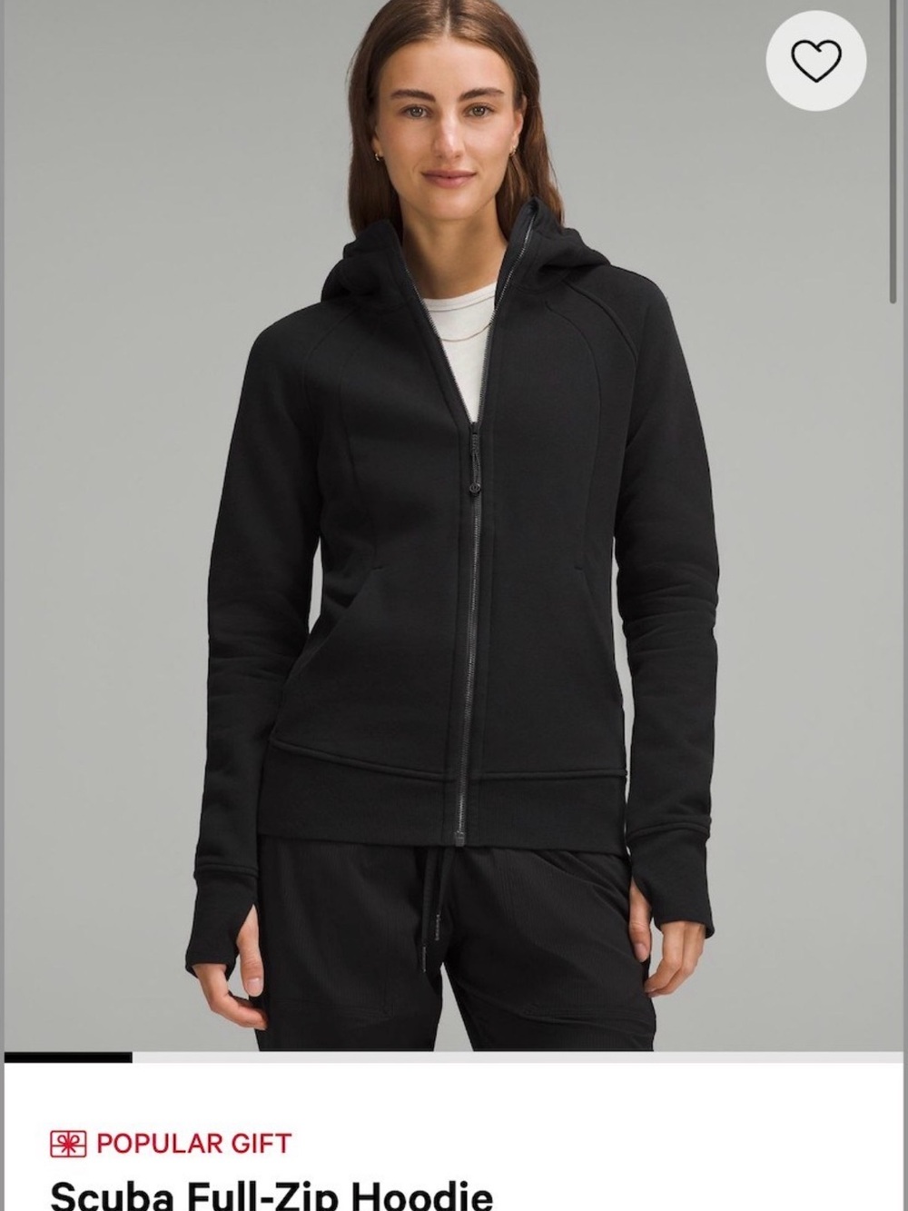 lululemon athletica Black Scuba Full‑Zip Hooded Hoodie